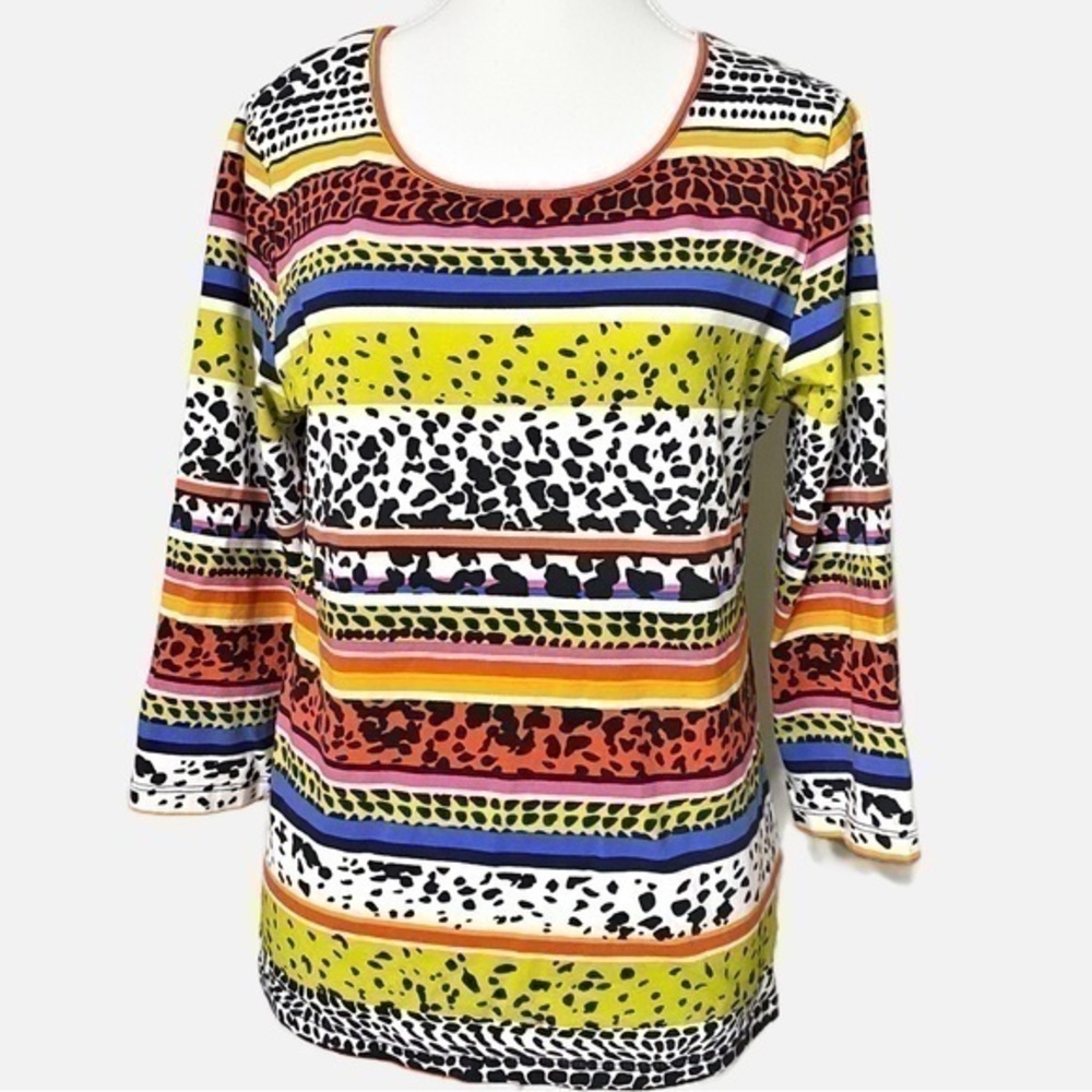 Ruby RD. FAVORITES S. BRIGHT COLORFUL 3/4 SLEEVE TOP